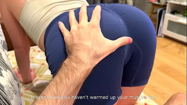 Stretching Sisters Tease: Full Body Domination Ends in Titty Cumshot
