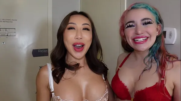 Valentine's Inferno: Couple Gets Devoured by Stunning Asian Vixen
