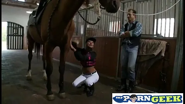 Latina Jockey Gets Ridden Hard By Huge Man Action